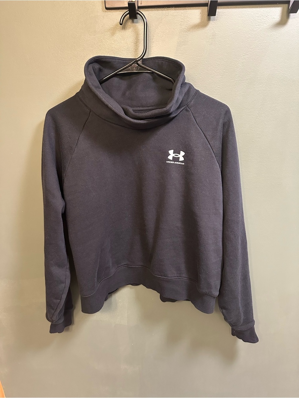 Under Armour Rival Fleece Funnel Neck Sweatshirt Black Size Medium